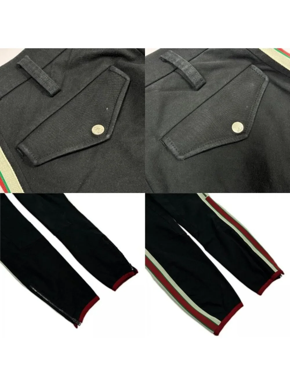 Gucci Side Line Gabardine Stretch Pants Black 44